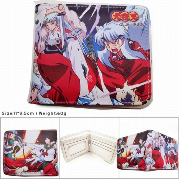 unbranded Other - Classic Japanese Anime Inuyasha Characters One Size Leather Purse Red Wallet